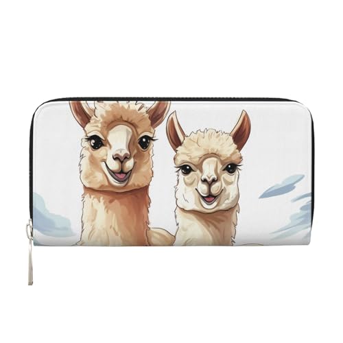 Geldbörse aus Alpaka-Leder für Damen und Mädchen, mit Reißverschluss, Kreditkartenhalter, lange PU-Geldbörse, Clutch, wasserdicht, Reisehandtasche Geldbörse aus Alpaka-Leder für Damen und Mädchen, mit Reißverschluss, Kreditkartenhalter, lange PU-Geldbörse, Clutch, wasserdicht, Reisehandtasche von KLLTYHMU