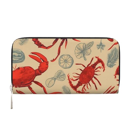 Geldbörse aus Leder mit Karabinerhaken und Krabbe, für Damen und Mädchen, mit Reißverschluss, lange PU-Geldbörse, Clutch, wasserdicht, Reisehandtasche Geldbörse aus Leder mit Karabinerhaken und Krabbe, für Damen und Mädchen, mit Reißverschluss, lange PU-Geldbörse, Clutch, wasserdicht, Reisehandtasche von KLLTYHMU