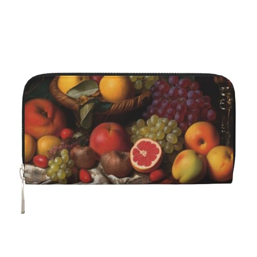 Geldbörse aus Obstleder für Damen und Mädchen, mit Reißverschluss, Kreditkartenhalter, lang, PU-Leder, Clutch, wasserdicht, Reisehandtasche Geldbörse aus Obstleder für Damen und Mädchen, mit Reißverschluss, Kreditkartenhalter, lang, PU-Leder, Clutch, wasserdicht, Reisehandtasche von KLLTYHMU