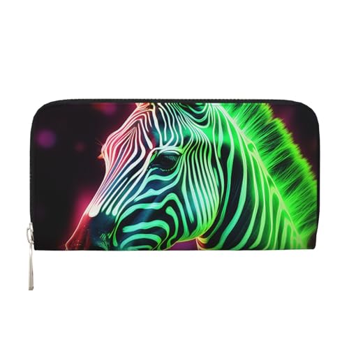 Geldbörse aus leuchtendem Zebra-Leder für Damen und Mädchen, mit Reißverschluss, lange PU-Geldbörse, Clutch, wasserdicht, Reisehandtasche Geldbörse aus leuchtendem Zebra-Leder für Damen und Mädchen, mit Reißverschluss, lange PU-Geldbörse, Clutch, wasserdicht, Reisehandtasche von KLLTYHMU