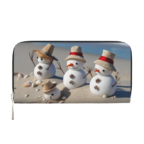 Geldbörse mit Schneemann-Muschel-Design, Leder, für Damen und Mädchen, mit Reißverschluss, lange PU-Geldbörse, Clutch, wasserdicht, Reisehandtasche Geldbörse mit Schneemann-Muschel-Design, Leder, für Damen und Mädchen, mit Reißverschluss, lange PU-Geldbörse, Clutch, wasserdicht, Reisehandtasche von KLLTYHMU
