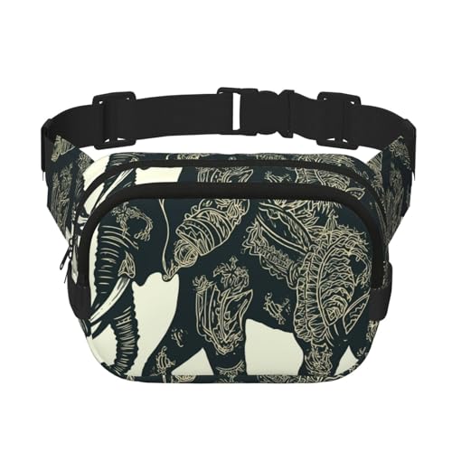 Gürteltasche für Damen und Herren, klein, modisch, Umhängetasche, leicht, mit Elefantenmotiv, Bauchtasche für Laufen, Workout, Wandern, Reisen Gürteltasche für Damen und Herren, klein, modisch, Umhängetasche, leicht, mit Elefantenmotiv, Bauchtasche für Laufen, Workout, Wandern, Reisen von KLLTYHMU