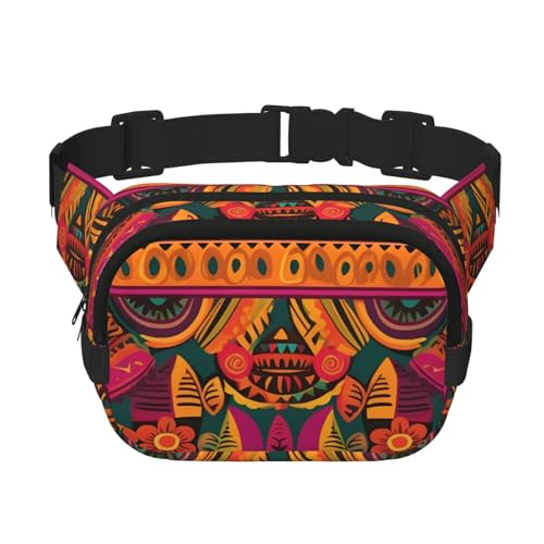 Gürteltasche für Damen und Herren, kleine modische Umhängetasche, leicht, mexikanische Volkskunst, Boho-Bauchtasche für Laufen, Workout, Wandern, Reisen Gürteltasche für Damen und Herren, kleine modische Umhängetasche, leicht, mexikanische Volkskunst, Boho-Bauchtasche für Laufen, Workout, Wandern, Reisen von KLLTYHMU
