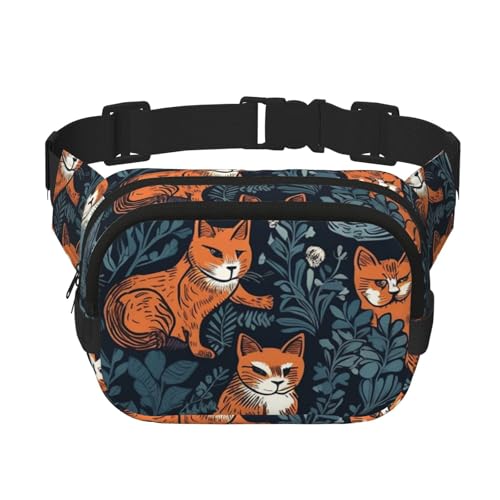 Gürteltasche für Damen und Herren, kleine modische Umhängetasche, leicht, mit Katzendruck, Bauchtasche für Laufen, Workout, Wandern, Reisen Gürteltasche für Damen und Herren, kleine modische Umhängetasche, leicht, mit Katzendruck, Bauchtasche für Laufen, Workout, Wandern, Reisen von KLLTYHMU