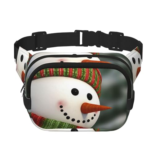 Gürteltasche für Damen und Herren, kleine modische Umhängetasche, leicht, mit Smiley-Blick, Schneemann, Bauchtasche für Laufen, Workout, Wandern, Reisen Gürteltasche für Damen und Herren, kleine modische Umhängetasche, leicht, mit Smiley-Blick, Schneemann, Bauchtasche für Laufen, Workout, Wandern, Reisen von KLLTYHMU