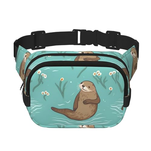 Gürteltasche für Damen und Herren, kleine modische Umhängetasche, leichte Schultertasche, Brusttasche, Otter verliebt, Bauchtasche für Laufen, Workout, Wandern, Reisen Gürteltasche für Damen und Herren, kleine modische Umhängetasche, leichte Schultertasche, Brusttasche, Otter verliebt, Bauchtasche für Laufen, Workout, Wandern, Reisen von KLLTYHMU
