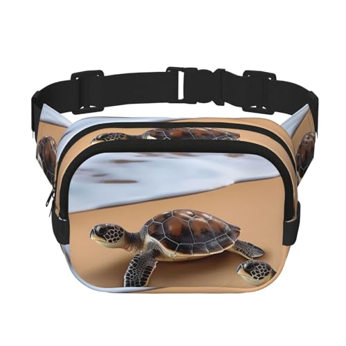 Gürteltasche für Damen und Herren, kleine modische Umhängetasche, leichte Schultertasche, Brusttasche, Schildkröten am Strand, Bauchtasche für Laufen, Workout, Wandern, Reisen Gürteltasche für Damen und Herren, kleine modische Umhängetasche, leichte Schultertasche, Brusttasche, Schildkröten am Strand, Bauchtasche für Laufen, Workout, Wandern, Reisen von KLLTYHMU
