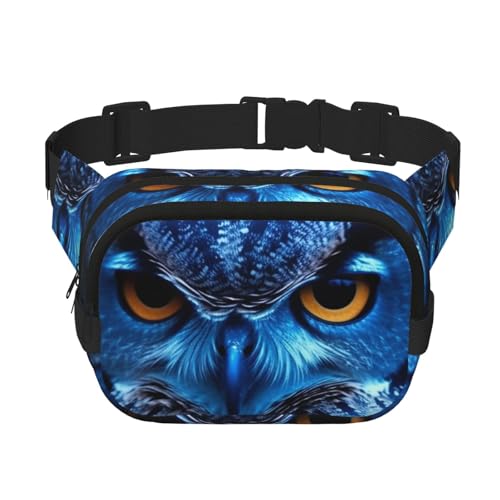 Gürteltasche für Damen und Herren, kleine modische Umhängetasche, leichte Schultertasche, Brusttasche, blaue Eule, Bauchtasche für Laufen, Workout, Wandern, Reisen Gürteltasche für Damen und Herren, kleine modische Umhängetasche, leichte Schultertasche, Brusttasche, blaue Eule, Bauchtasche für Laufen, Workout, Wandern, Reisen von KLLTYHMU
