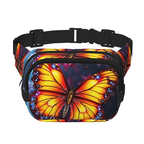 Gürteltasche für Damen und Herren, kleine modische Umhängetasche, leichte Schultertasche, Brusttasche, hübscher Schmetterling, Bauchtasche für Laufen, Workout, Wandern, Reisen Gürteltasche für Damen und Herren, kleine modische Umhängetasche, leichte Schultertasche, Brusttasche, hübscher Schmetterling, Bauchtasche für Laufen, Workout, Wandern, Reisen von KLLTYHMU