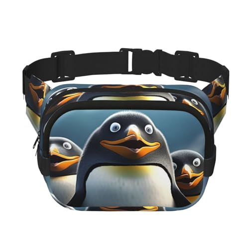 Gürteltasche für Damen und Herren, kleine modische Umhängetasche, leichte Schultertasche, lustige Pinguine, Bauchtasche für Laufen, Workout, Wandern, Reisen Gürteltasche für Damen und Herren, kleine modische Umhängetasche, leichte Schultertasche, lustige Pinguine, Bauchtasche für Laufen, Workout, Wandern, Reisen von KLLTYHMU