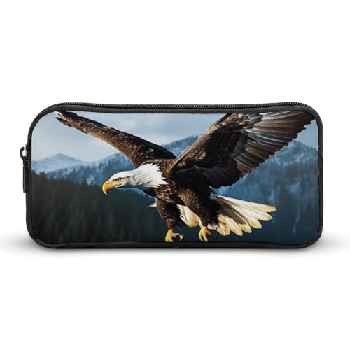 KLLTYHMU Eagle at Hunting Federmäppchen, großes Fassungsvermögen, niedliches Federmäppchen, Make-up-Kosmetiktasche für Damen und Herren von KLLTYHMU