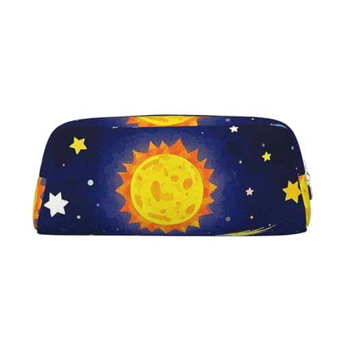 KLLTYHMU Federmäppchen aus Leder, Motiv: Illustration des Solar-Universums, niedliches Federmäppchen mit Reißverschluss, multifunktional, Reise-Make-up, Kosmetiktasche, Schlüsseltasche für Damen KLLTYHMU Federmäppchen aus Leder, Motiv: Illustration des Solar-Universums, niedliches Federmäppchen mit Reißverschluss, multifunktional, Reise-Make-up, Kosmetiktasche, Schlüsseltasche für Damen von KLLTYHMU