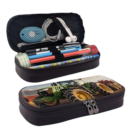 KLLTYHMU Federmäppchen aus Leder, großes Fassungsvermögen, Aufbewahrungstasche mit Fächern, niedliches Federmäppchen, Aquarell-Meerjungfrau-Stiftebox, tragbare Kosmetiktasche, Make-up-Tasche von KLLTYHMU