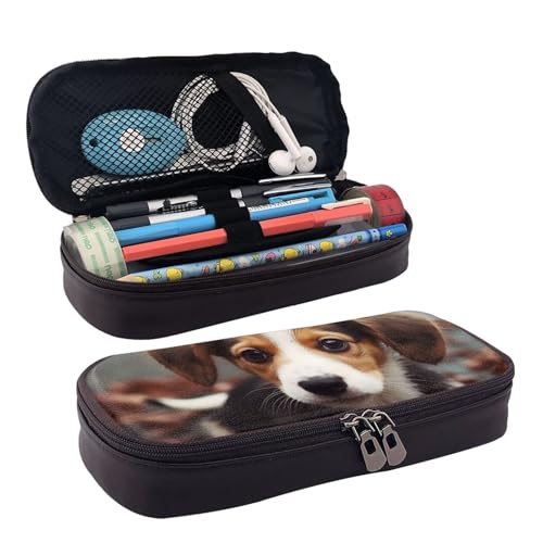 KLLTYHMU Federmäppchen aus Leder, großes Fassungsvermögen, Aufbewahrungstasche mit Fächern, niedliches Federmäppchen, Aquarell-Meerjungfrau-Stiftebox, tragbare Kosmetiktasche, Make-up-Tasche von KLLTYHMU