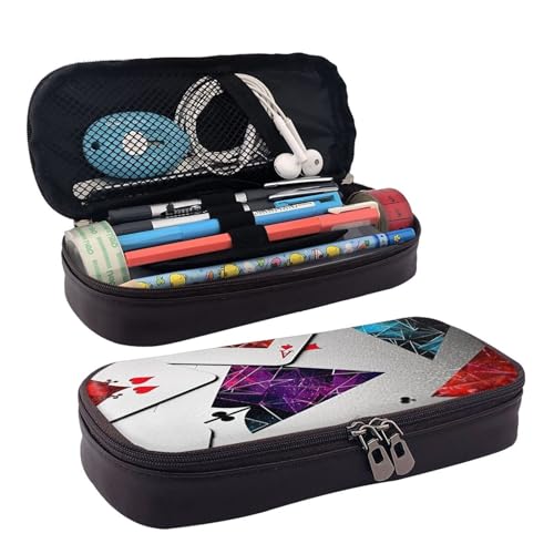 KLLTYHMU Federmäppchen aus Leder, großes Fassungsvermögen, Aufbewahrungstasche mit Fächern, niedliches Federmäppchen, Schneemann, Muscheln, Sandstrand, Stiftebox, tragbare Kosmetiktasche von KLLTYHMU