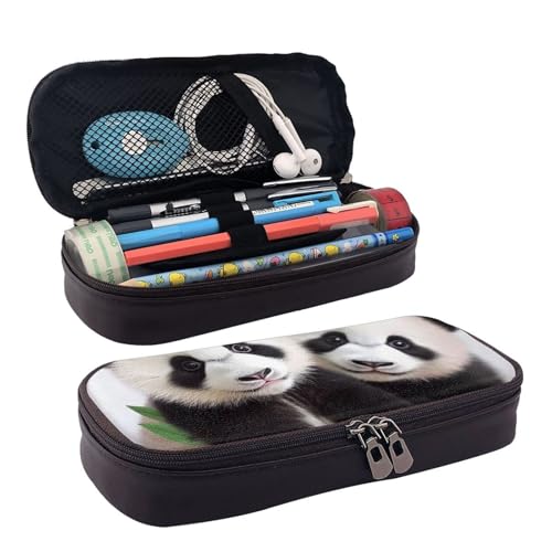 KLLTYHMU Federmäppchen aus Leder, großes Fassungsvermögen, Aufbewahrungstasche mit Fächern, niedliches Federmäppchen, Strand, Sonnenuntergang, Stiftebox, tragbare Kosmetiktasche, Make-up-Tasche von KLLTYHMU