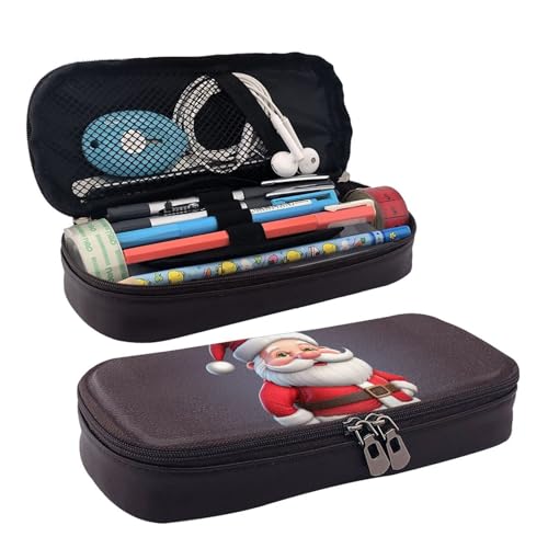 KLLTYHMU Federmäppchen aus Leder, großes Fassungsvermögen, Aufbewahrungstasche mit Fächern, niedliches Federmäppchen, niedliche Giraffe, Stiftebox, tragbare Kosmetiktasche, Make-up-Tasche von KLLTYHMU