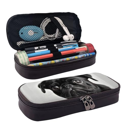 KLLTYHMU Federmäppchen aus Leder, großes Fassungsvermögen, Aufbewahrungstasche mit Fächern, niedliches Federmäppchen, schöne lila Schmetterlingskunst, Stiftebox, tragbare Kosmetiktasche von KLLTYHMU