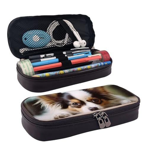 KLLTYHMU Federmäppchen aus Leder, großes Fassungsvermögen, Aufbewahrungstasche mit Fächern, niedliches Federmäppchen, traditionelle Windmühle, Stiftebox, tragbare Kosmetiktasche, Make-up-Tasche von KLLTYHMU