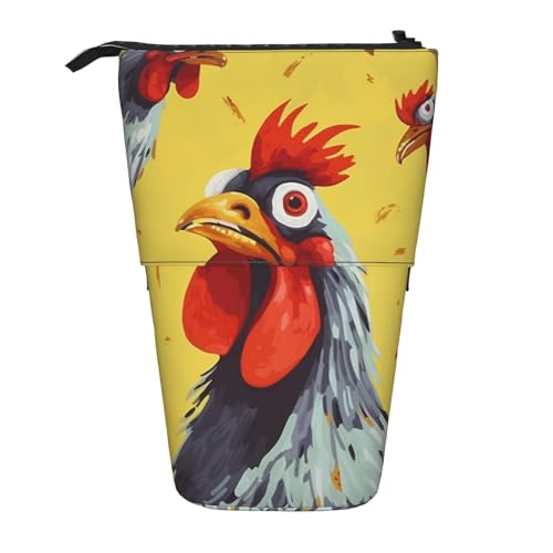 KLLTYHMU Teleskop-Federmäppchen mit Huhn-Motiv, Stifthalter, tragbar, Stand-Up-Federmäppchen, niedlich, geräumig, für Bürobedarf KLLTYHMU Teleskop-Federmäppchen mit Huhn-Motiv, Stifthalter, tragbar, Stand-Up-Federmäppchen, niedlich, geräumig, für Bürobedarf von KLLTYHMU