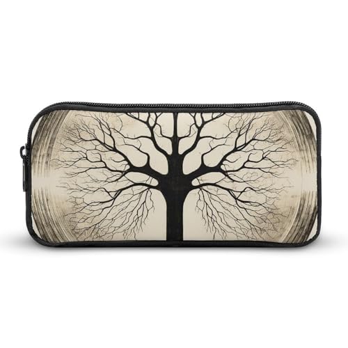 KLLTYHMU Tree Line Federmäppchen mit großem Fassungsvermögen, niedliches Federmäppchen, Make-up-Kosmetiktasche für Damen und Herren von KLLTYHMU