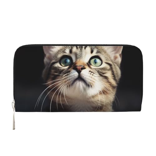 Katzen-Ledergeldbörse für Damen und Mädchen, mit Reißverschluss, Kreditkartenhalter, lang, PU, Clutch, Geldbörse, wasserdicht, Reisehandtasche Katzen-Ledergeldbörse für Damen und Mädchen, mit Reißverschluss, Kreditkartenhalter, lang, PU, Clutch, Geldbörse, wasserdicht, Reisehandtasche von KLLTYHMU