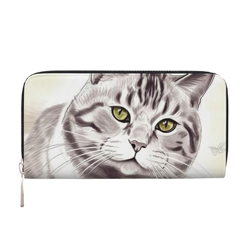 Katzen-Ledergeldbörse für Damen und Mädchen, mit Reißverschluss, Kreditkartenhalter, lang, PU, Clutch, Geldbörse, wasserdicht, Reisehandtasche Katzen-Ledergeldbörse für Damen und Mädchen, mit Reißverschluss, Kreditkartenhalter, lang, PU, Clutch, Geldbörse, wasserdicht, Reisehandtasche von KLLTYHMU