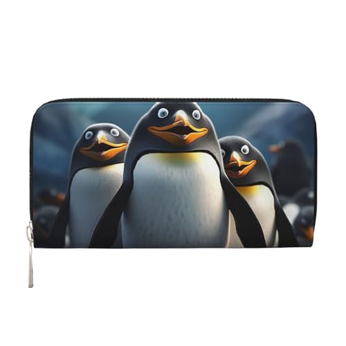 Lustige Pinguin-Ledergeldbörse für Damen und Mädchen, mit Reißverschluss, Kreditkartenhalter, lange PU-Geldbörse, Clutch, Geldbörse, wasserdicht, Reisehandtasche Lustige Pinguin-Ledergeldbörse für Damen und Mädchen, mit Reißverschluss, Kreditkartenhalter, lange PU-Geldbörse, Clutch, Geldbörse, wasserdicht, Reisehandtasche von KLLTYHMU