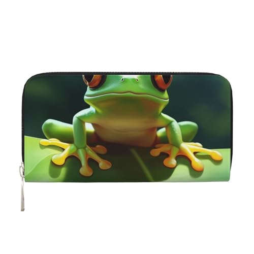 Niedliche Frosch-Leder-Geldbörse für Damen und Mädchen, mit Reißverschluss, Kreditkartenhalter, lang, PU, Clutch, Geldbörse, wasserdicht, Reisehandtasche Niedliche Frosch-Leder-Geldbörse für Damen und Mädchen, mit Reißverschluss, Kreditkartenhalter, lang, PU, Clutch, Geldbörse, wasserdicht, Reisehandtasche von KLLTYHMU