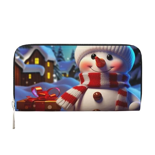 Niedliche Schneemann-Ledergeldbörse für Damen und Mädchen, mit Reißverschluss, Kreditkartenhalter, lang, PU, Clutch, Geldbörse, wasserdicht, Reisehandtasche Niedliche Schneemann-Ledergeldbörse für Damen und Mädchen, mit Reißverschluss, Kreditkartenhalter, lang, PU, Clutch, Geldbörse, wasserdicht, Reisehandtasche von KLLTYHMU