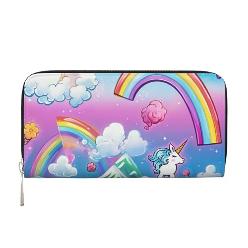 Regenbogen-Ledergeldbörse für Damen und Mädchen, mit Reißverschluss, Kreditkartenhalter, lang, PU, Clutch, Geldbörse, wasserdicht, Reisehandtasche Regenbogen-Ledergeldbörse für Damen und Mädchen, mit Reißverschluss, Kreditkartenhalter, lang, PU, Clutch, Geldbörse, wasserdicht, Reisehandtasche von KLLTYHMU