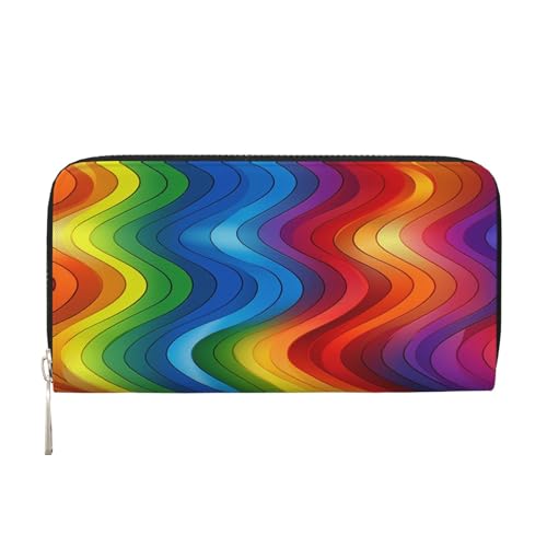 Regenbogen-Ledergeldbörse für Damen und Mädchen, mit Reißverschluss, Kreditkartenhalter, lang, PU, Clutch, Geldbörse, wasserdicht, Reisehandtasche Regenbogen-Ledergeldbörse für Damen und Mädchen, mit Reißverschluss, Kreditkartenhalter, lang, PU, Clutch, Geldbörse, wasserdicht, Reisehandtasche von KLLTYHMU