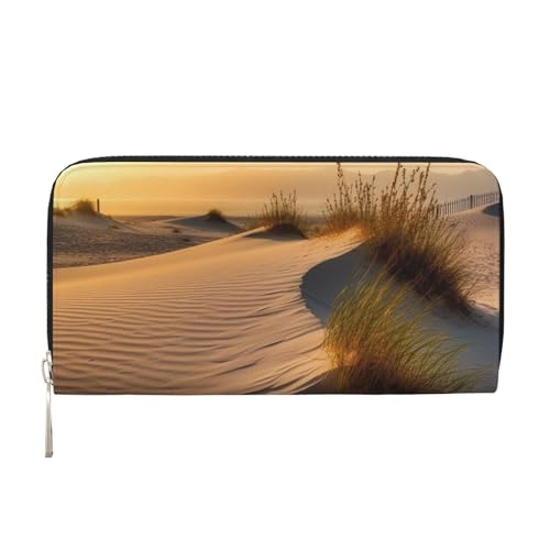 Sand Dunes Ledergeldbörse für Damen und Mädchen, mit Reißverschluss, Kreditkartenhalter, lang, PU, Clutch, Geldbörse, wasserdicht, Reisehandtasche von KLLTYHMU