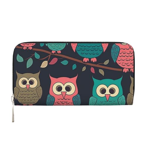 Süße Eulen-Ledergeldbörse für Damen und Mädchen, mit Reißverschluss, Kreditkartenhalter, lang, PU, Clutch, Geldbörse, wasserdicht, Reisehandtasche Süße Eulen-Ledergeldbörse für Damen und Mädchen, mit Reißverschluss, Kreditkartenhalter, lang, PU, Clutch, Geldbörse, wasserdicht, Reisehandtasche von KLLTYHMU