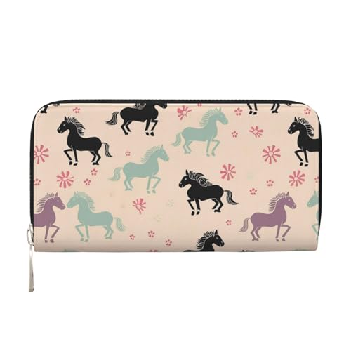 Süße Pferde-Geldbörse aus Leder für Damen und Mädchen, mit Reißverschluss, Kreditkartenhalter, lang, PU, Clutch, Geldbörse, wasserdicht, Reisehandtasche Süße Pferde-Geldbörse aus Leder für Damen und Mädchen, mit Reißverschluss, Kreditkartenhalter, lang, PU, Clutch, Geldbörse, wasserdicht, Reisehandtasche von KLLTYHMU