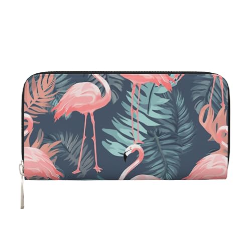 Summer Flamingo Palmenblätter Leder Geldbörse für Frauen Mädchen Reißverschluss Kreditkartenhalter Lange PU Geldbörse Clutch Geldbörse Wasserdichte Reisehandtasche Summer Flamingo Palmenblätter Leder Geldbörse für Frauen Mädchen Reißverschluss Kreditkartenhalter Lange PU Geldbörse Clutch Geldbörse Wasserdichte Reisehandtasche von KLLTYHMU