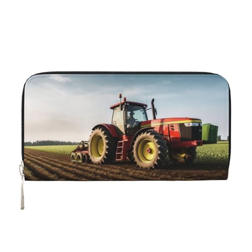Tractor Farm Ledergeldbörse für Damen und Mädchen, mit Reißverschluss, Kreditkartenhalter, lang, PU, Clutch, Geldbörse, wasserdicht, Reisehandtasche Tractor Farm Ledergeldbörse für Damen und Mädchen, mit Reißverschluss, Kreditkartenhalter, lang, PU, Clutch, Geldbörse, wasserdicht, Reisehandtasche von KLLTYHMU