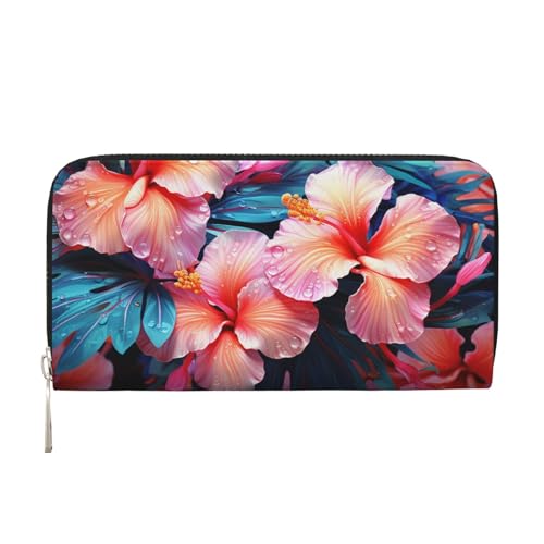 Tropische Blumen Leder Geldbörse für Frauen Mädchen Reißverschluss Kreditkartenhalter Lange PU Geldbörse Clutch Geldbörse Wasserdichte Reisehandtasche Tropische Blumen Leder Geldbörse für Frauen Mädchen Reißverschluss Kreditkartenhalter Lange PU Geldbörse Clutch Geldbörse Wasserdichte Reisehandtasche von KLLTYHMU