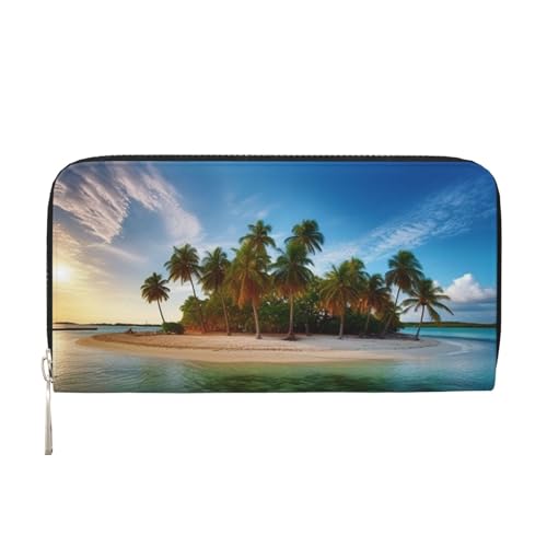 Überseeinseln Ledergeldbörse für Damen und Mädchen, mit Reißverschluss, Kreditkartenhalter, lange PU-Geldbörse, Clutch, Geldbörse, wasserdicht, Reisehandtasche Überseeinseln Ledergeldbörse für Damen und Mädchen, mit Reißverschluss, Kreditkartenhalter, lange PU-Geldbörse, Clutch, Geldbörse, wasserdicht, Reisehandtasche von KLLTYHMU