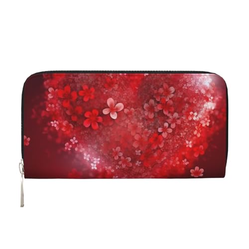 Valentine'S Day Red Heart Flower Leather Wallet For Women Girl, Zip Around Credit Card Holder Long Pu Wallet Clutch Purse Waterproof Travel Handbag Valentine'S Day Red Heart Flower Leather Wallet For Women Girl, Zip Around Credit Card Holder Long Pu Wallet Clutch Purse Waterproof Travel Handbag von KLLTYHMU