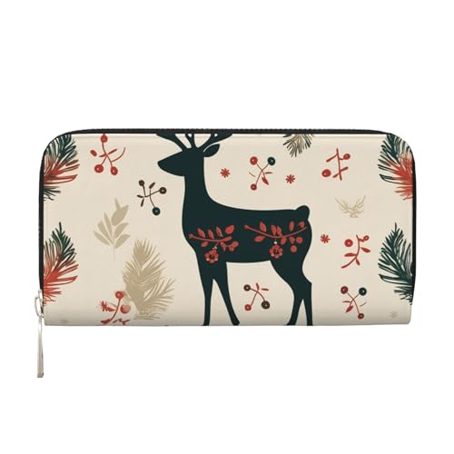 Weihnachts-Geldbörse aus Rentier-Leder für Damen und Mädchen, mit Reißverschluss, Kreditkartenhalter, lang, PU, Clutch, Geldbörse, wasserdicht, Reisehandtasche Weihnachts-Geldbörse aus Rentier-Leder für Damen und Mädchen, mit Reißverschluss, Kreditkartenhalter, lang, PU, Clutch, Geldbörse, wasserdicht, Reisehandtasche von KLLTYHMU