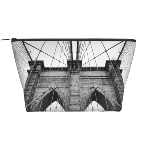 Brooklyn Bridge Kosmetiktasche, Reise-Organizer, exquisite Kulturbeutel, Leiter, tragbarer Kosmetik-Organizer, Schreibwaren-Tasche, Schwarz , Einheitsgröße von KLMELLMDE