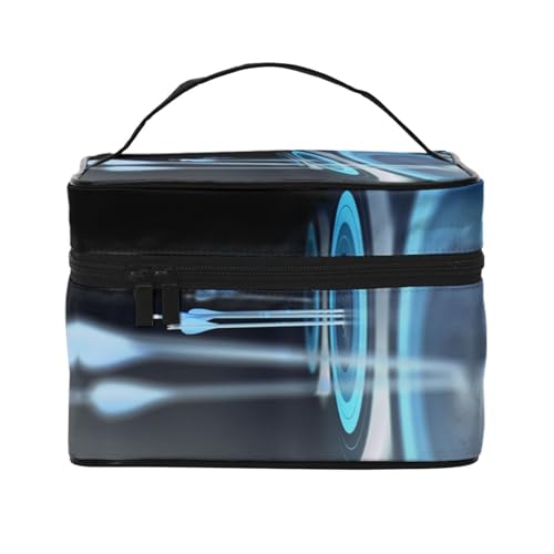 Große Kapazität Reise Darts Pfeile Kosmetiktasche Canvas Damen Kulturbeutel Multi Pocket Kosmetiktasche mit Griff Weihnachten Urlaub Kosmetiktasche, Schwarz , Einheitsgröße von KLMELLMDE
