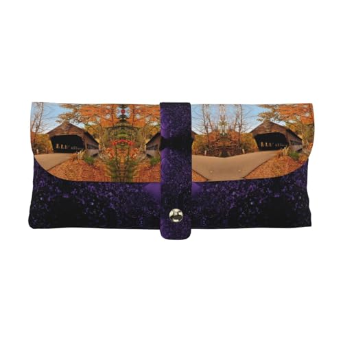KLMELLMDE Exquisite Albany Covered Bridge Pen Case Snap Closure Leather Eyeglasses Bag School Pen Case Office Stationery Organizer Make Up Bag KLMELLMDE Exquisite Albany Covered Bridge Pen Case Snap Closure Leather Eyeglasses Bag School Pen Case Office Stationery Organizer Make Up Bag von KLMELLMDE