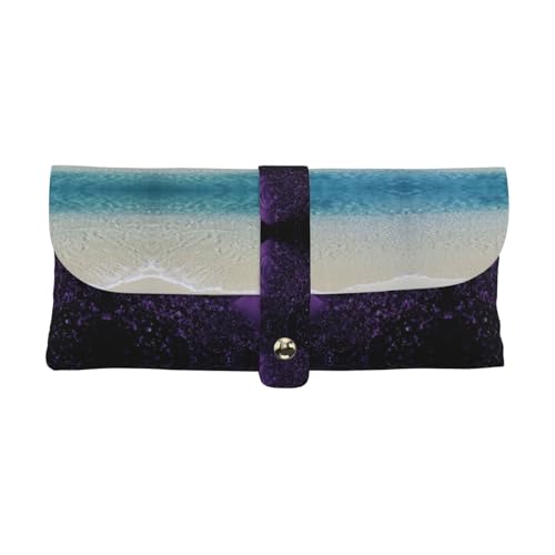 KLMELLMDE Exquisite Beach Clear Sea Sand Pen Case Snap Closure Leather Eyeglasses Bag School Pen Case Office Stationery Organizer Makeup Bag KLMELLMDE Exquisite Beach Clear Sea Sand Pen Case Snap Closure Leather Eyeglasses Bag School Pen Case Office Stationery Organizer Makeup Bag von KLMELLMDE