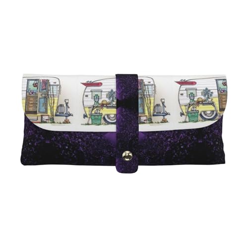 KLMELLMDE Exquisite Happy Campers Stifteetui, Schnappverschluss Leder Brillentasche, Schule Stifteetui, Büro Schreibwaren Organizer, Make-up Tasche KLMELLMDE Exquisite Happy Campers Stifteetui, Schnappverschluss Leder Brillentasche, Schule Stifteetui, Büro Schreibwaren Organizer, Make-up Tasche von KLMELLMDE