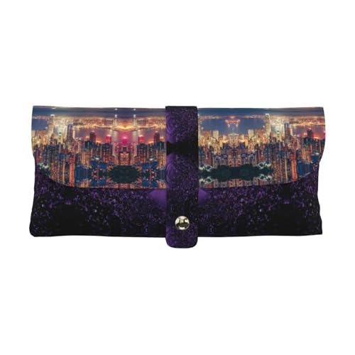 KLMELLMDE Exquisite Hong Kong Stifteetui, Schnappverschluss Leder Brillentasche Schule Stifteetui Büro Schreibwaren Organizer Make-up Tasche von KLMELLMDE