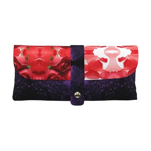 KLMELLMDE Exquisite Rose und rote Blütenblatt Stifteetui, Schnappverschluss Leder Brillentasche Schule Stifteetui Büro Schreibwaren Organizer Make-up Tasche KLMELLMDE Exquisite Rose und rote Blütenblatt Stifteetui, Schnappverschluss Leder Brillentasche Schule Stifteetui Büro Schreibwaren Organizer Make-up Tasche von KLMELLMDE