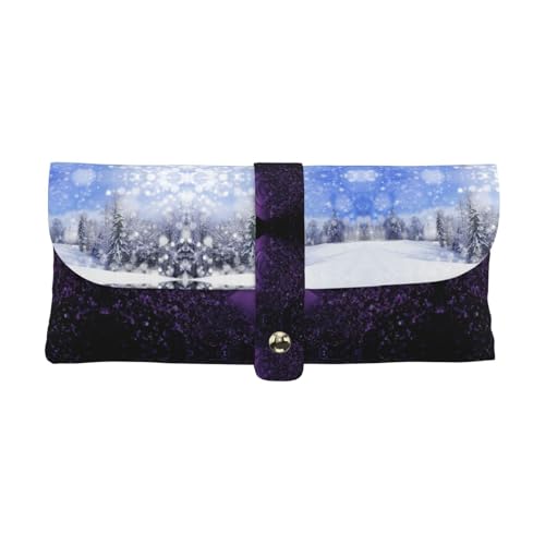 KLMELLMDE Exquisite Winterlandschaft Stifteetui Schnappverschluss Leder Brillentasche Schule Stifteetui Büro Schreibwaren Organizer Make-up Tasche KLMELLMDE Exquisite Winterlandschaft Stifteetui Schnappverschluss Leder Brillentasche Schule Stifteetui Büro Schreibwaren Organizer Make-up Tasche von KLMELLMDE