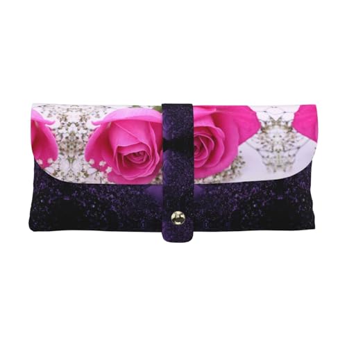 KLMELLMDE Exquisite rosa Rose Stifteetui Schnappverschluss Leder Brillentasche Schule Stifteetui Büro Schreibwaren Organizer Make-up Tasche KLMELLMDE Exquisite rosa Rose Stifteetui Schnappverschluss Leder Brillentasche Schule Stifteetui Büro Schreibwaren Organizer Make-up Tasche von KLMELLMDE